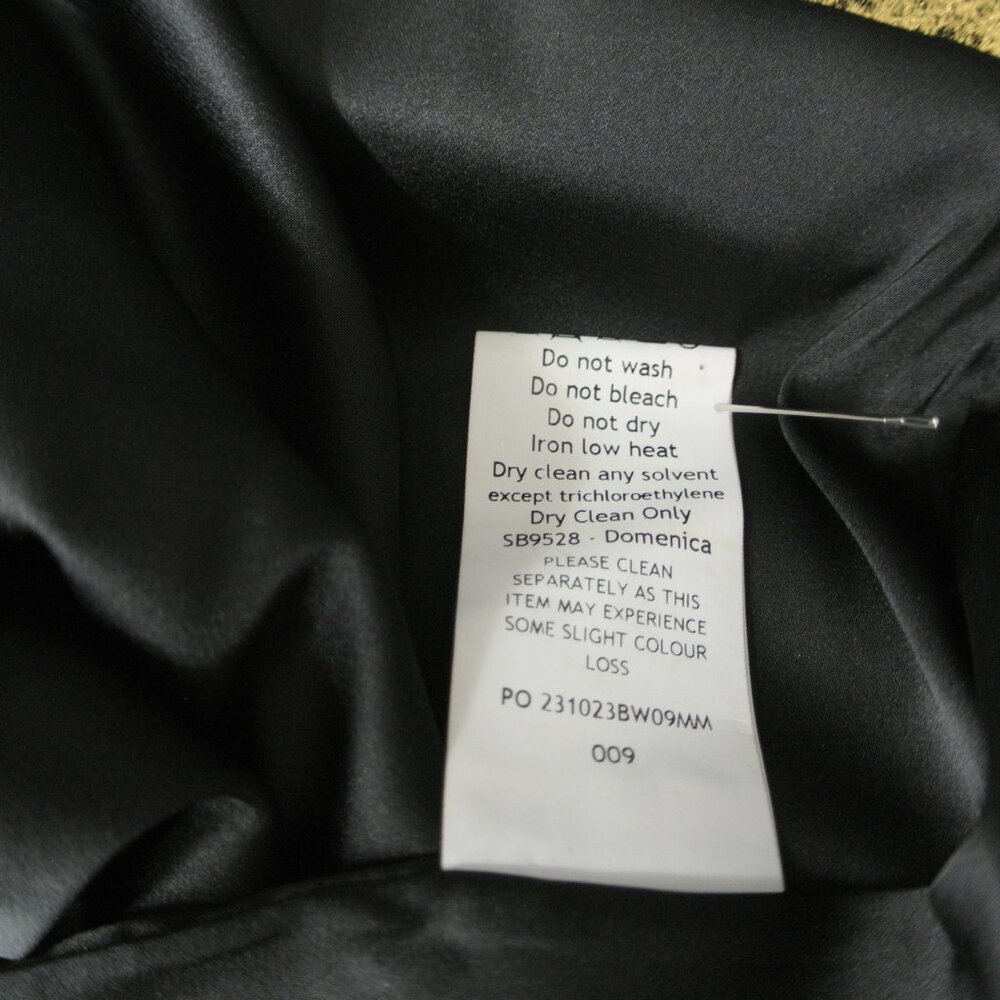 NEW HOUSE OF CB 'Domenica' Black & Gold Foil Print Mini Dress Size M  #MD2198 - Picture 7 of 9